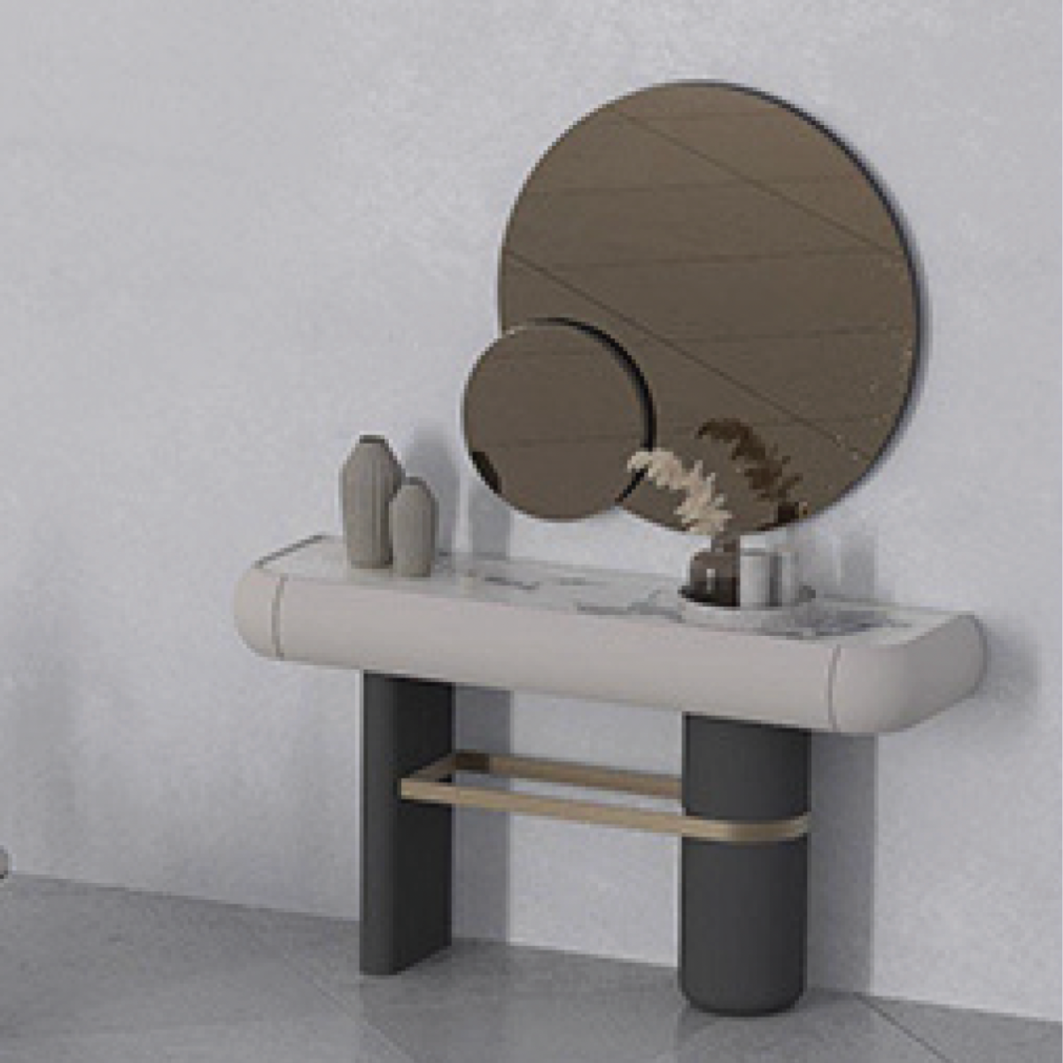 Set consola cu Oglinda de Lux, Bronz