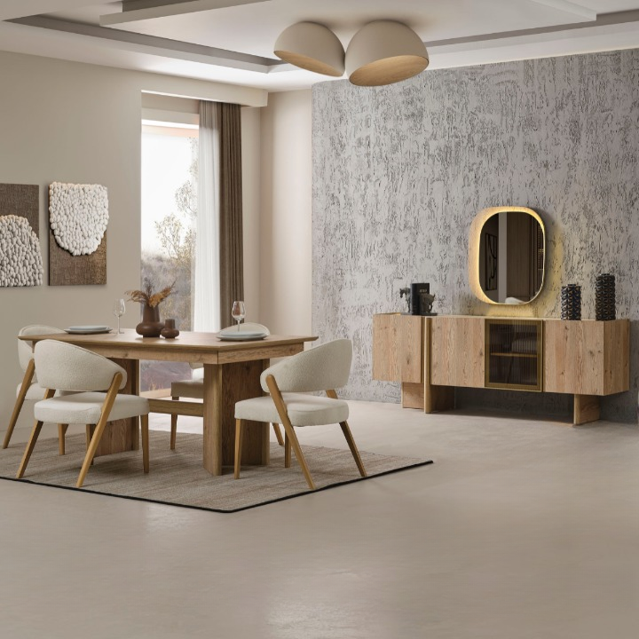 Set Masa de Dining cu Scaune, Anka