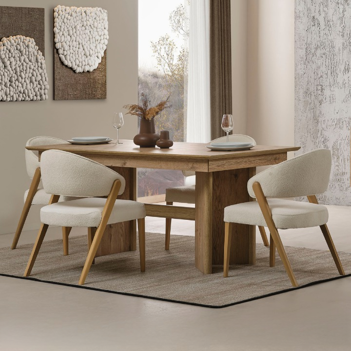 Set Masa de Dining cu Scaune, Anka