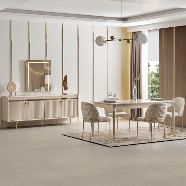 Set Masa de Dining Moderna cu Scaune, Arven