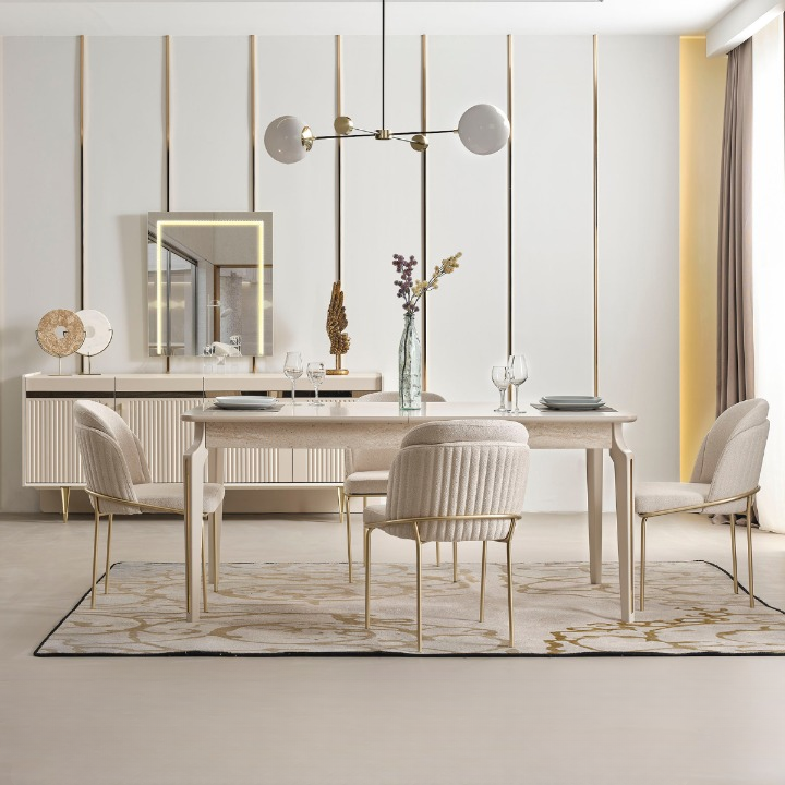 Set Masa de Dining Moderna cu Scaune, Arven