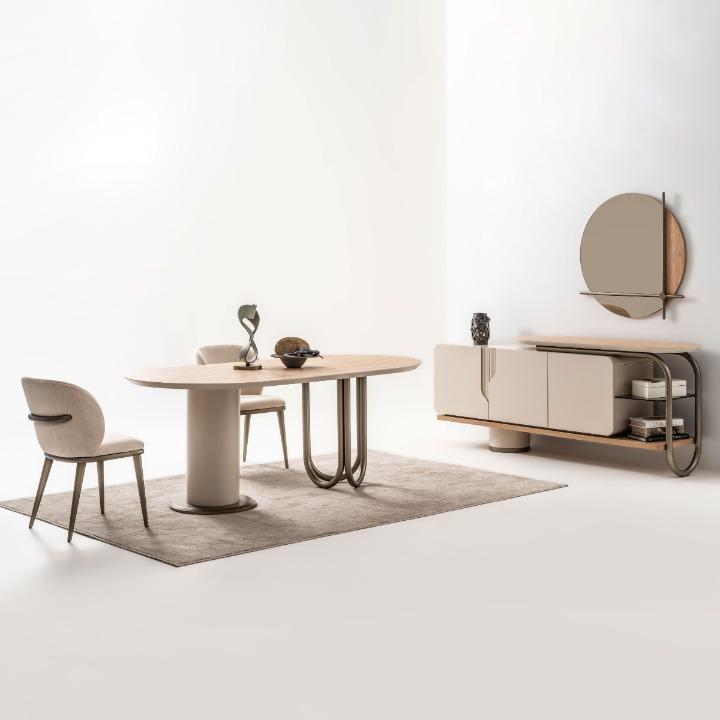 Set Masa de Dining Moderna cu Scaune, Bianca