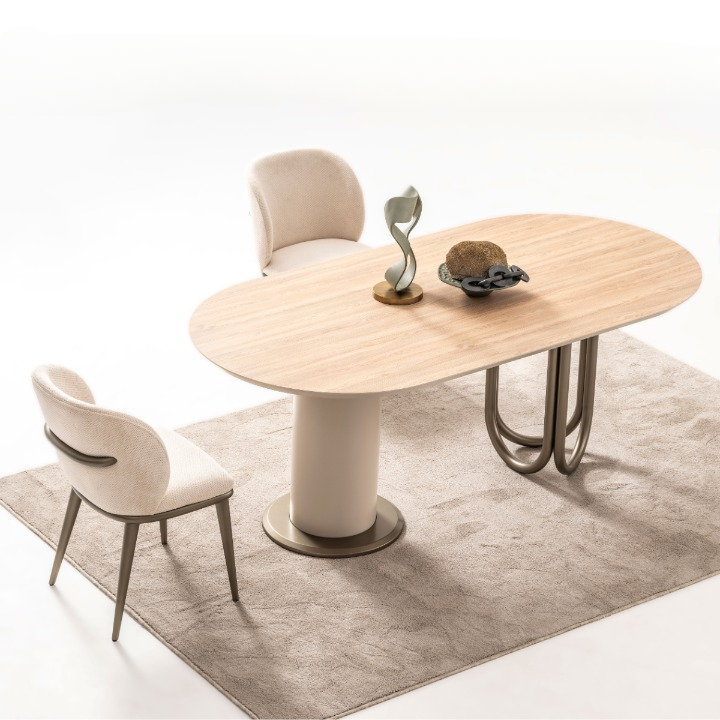 Set Masa de Dining Moderna cu Scaune, Bianca