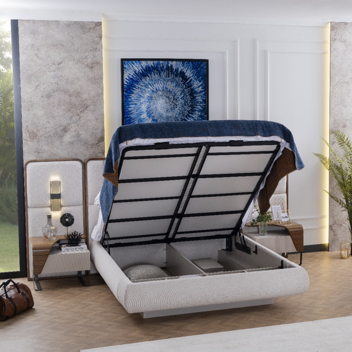 Pat Tapitat De Lux Cu Noptiere, Lisa