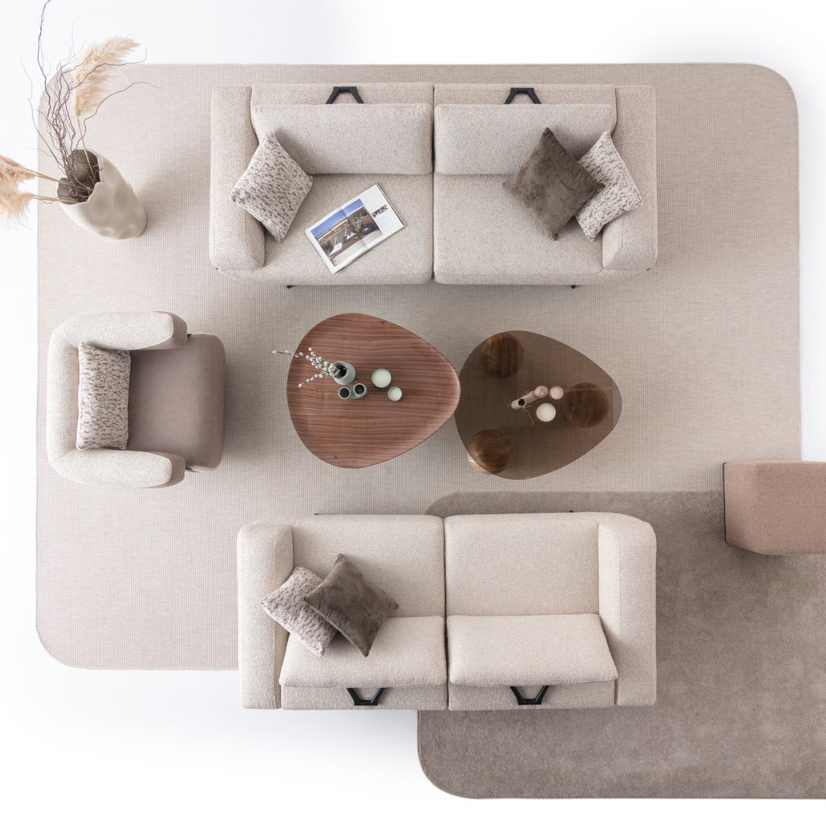 Set Canapea cu Fotolii Bucle, Velur