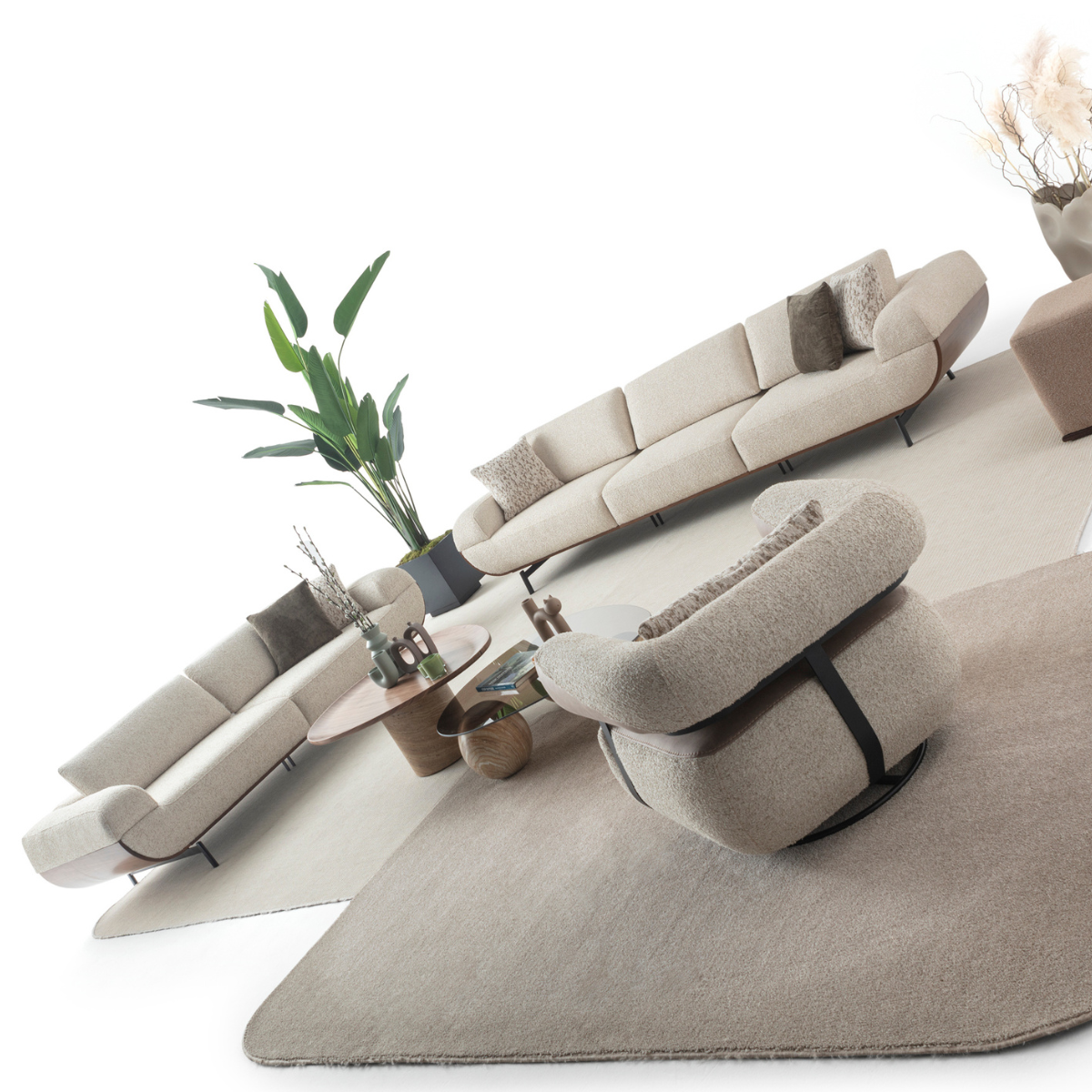 Set Canapea cu Fotolii Bucle, Velur