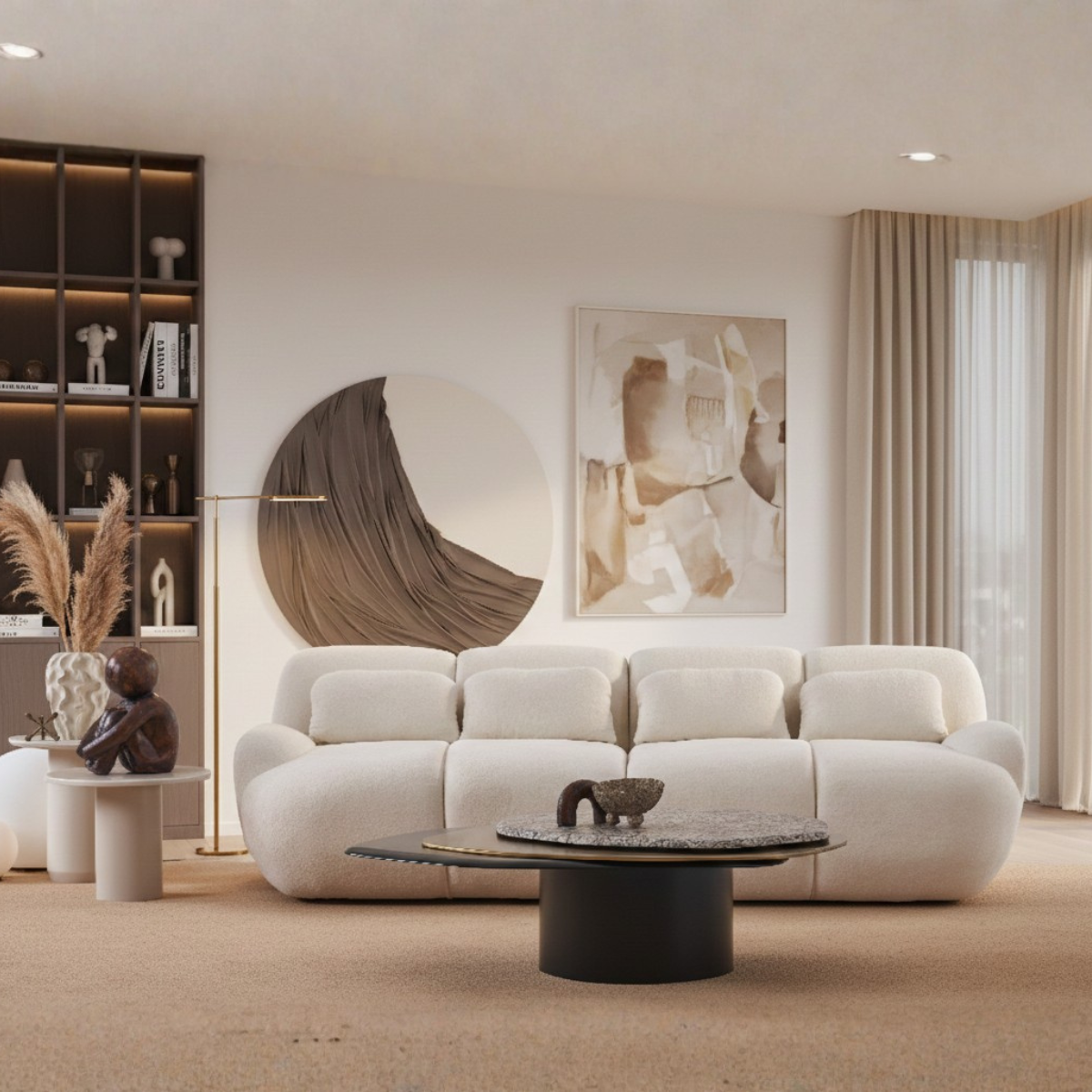 Canapea Bucle 3 locuri Malina