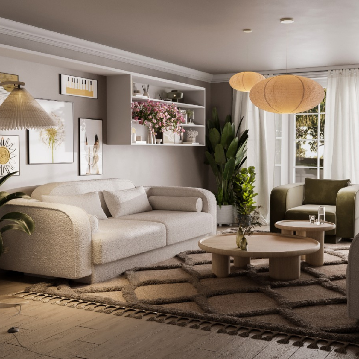 Canapea Extensibila Bouclé Ruby – design modern pentru living