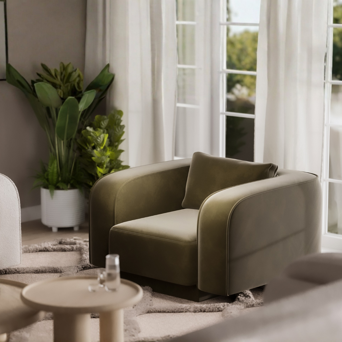 Set Canapea Extensibila cu fotolii Bucle Ruby – design modern pentru living